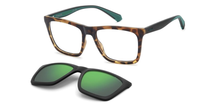 Polaroid PLD D591/C with Clip-on DNG/5Z Vierkant Brown Tortoise bril ...